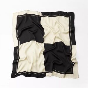 Black and Cream Plaid Scarf